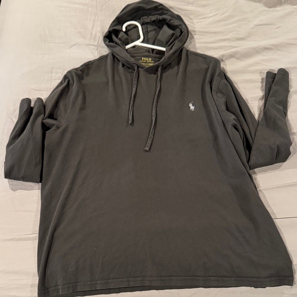 Polo by Ralph Lauren Men's Charcoal Hoodie Longsleeve T-shirt